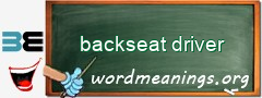 WordMeaning blackboard for backseat driver